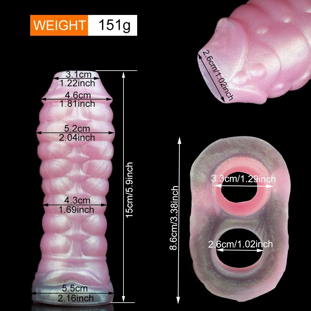Silicone Dragon Penis Sleeve Male Penis Enlargement Sleeve,Penis Enlarger Sleeve with Cock Ring,Realistic Penis Sheath Toy