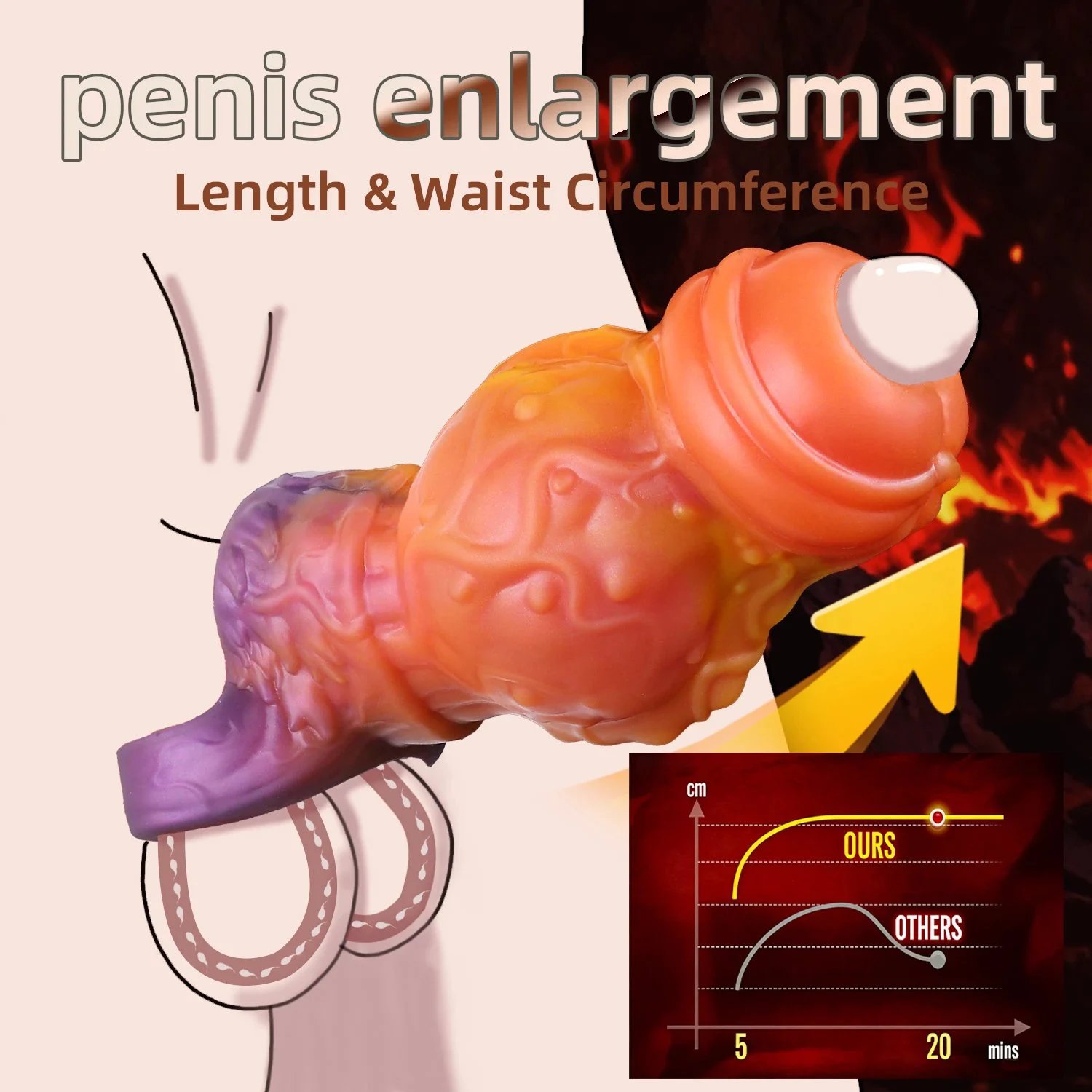 New Penis Ring Cock Enlargement Penis Sleeve Fantasy Dog Knot Silicone Cock Sleeve Dick Enlarger Adult Sex Toys for Men