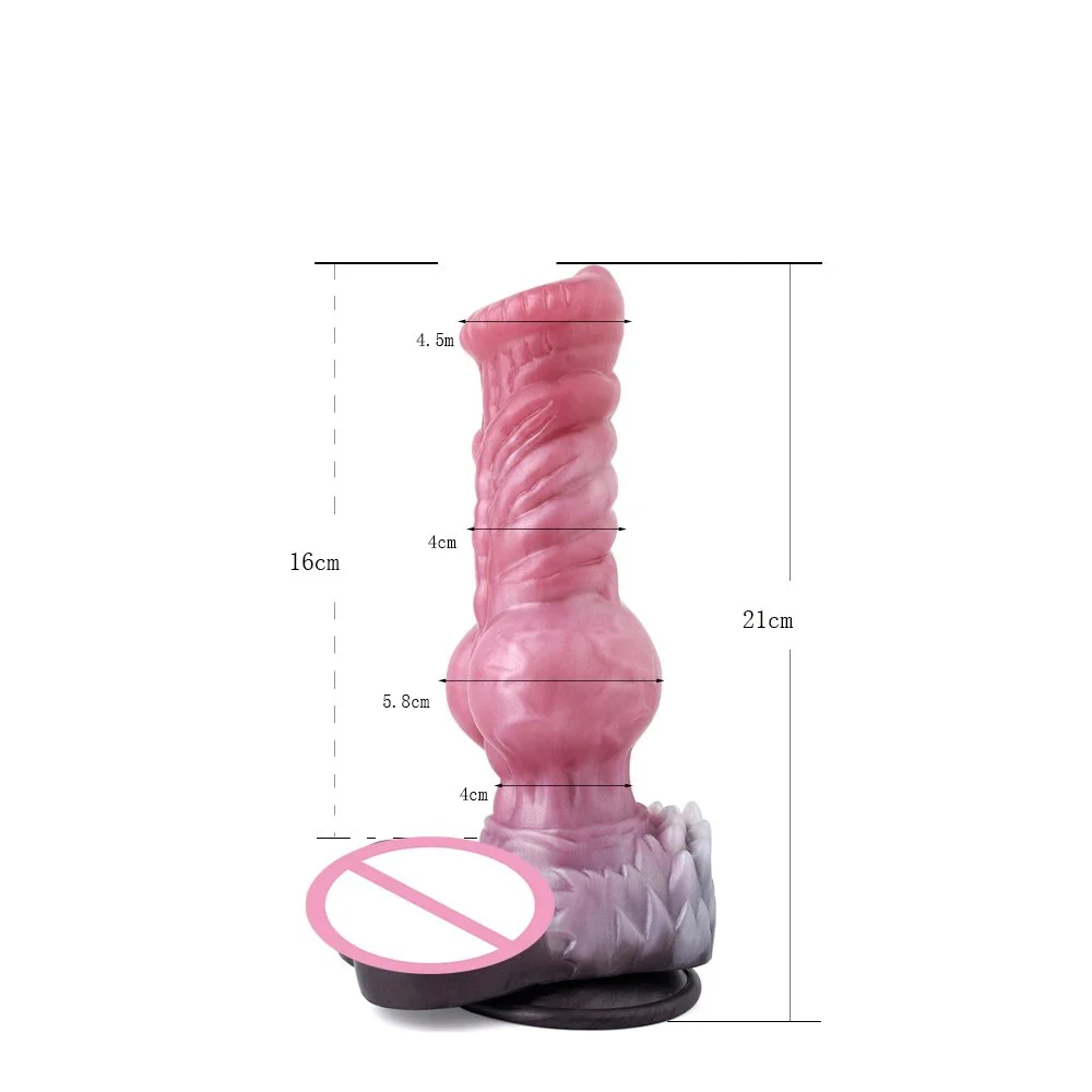 13.3 Inch Artificial Wolf Dildo Sex Shop Toy Realistic Platinum Silicone Anal Plug for Women