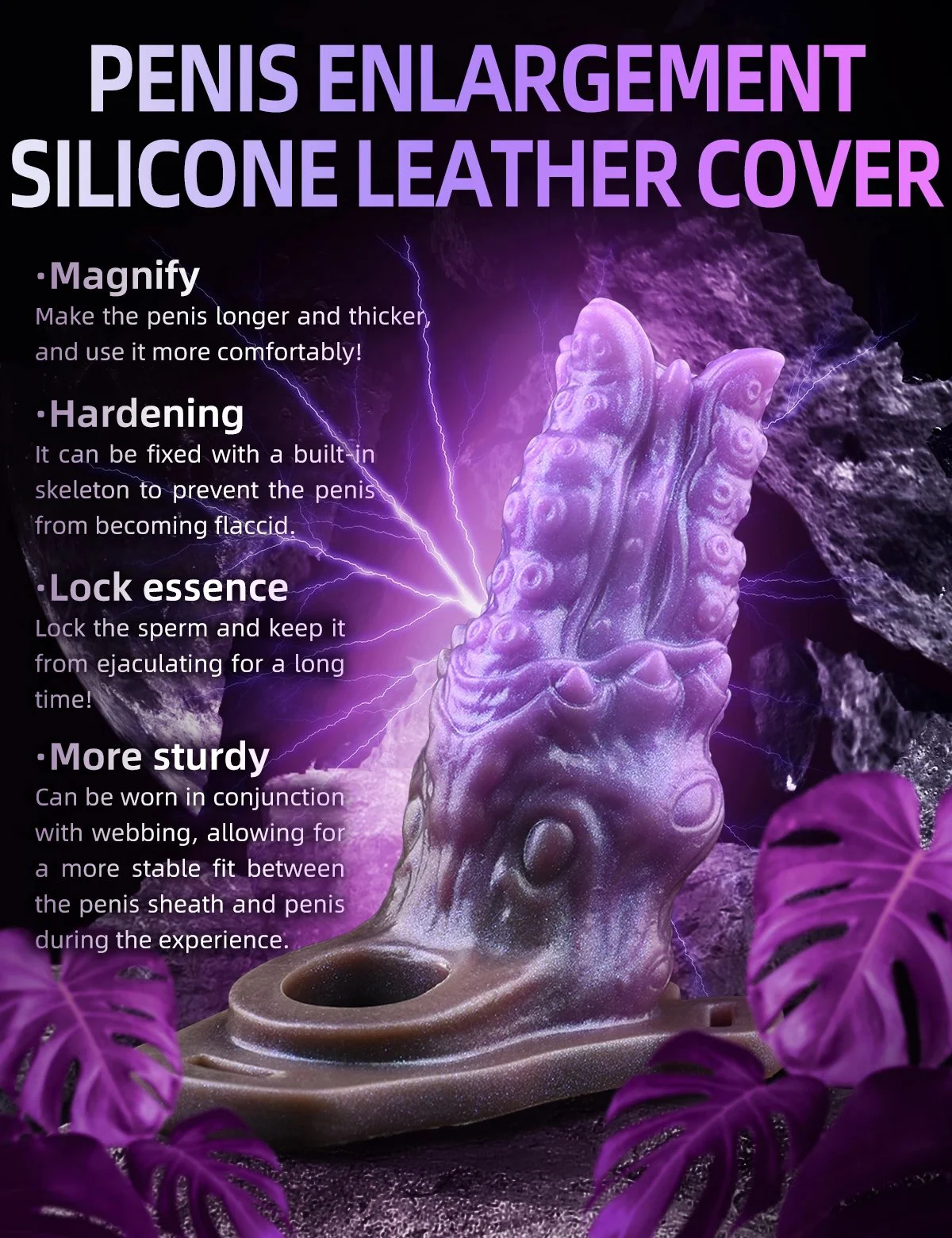 Octopus Penis Sleeve Tentacle Penis Ring,Silicone Animal Cock Sleeve Girth Extension,Monster Penis Extender Male Sex Toy