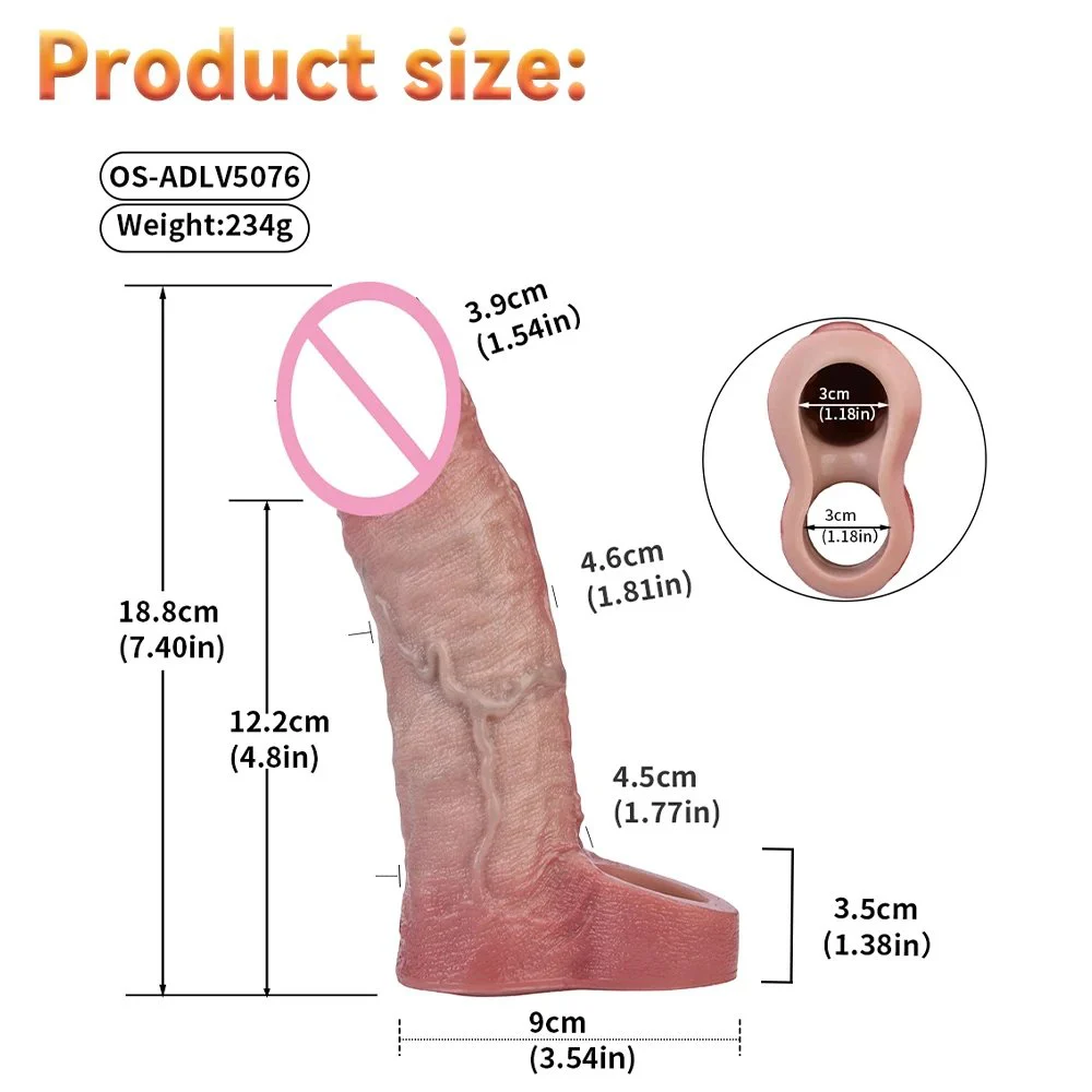 Silicone Material Soft and Easy to Carry Male Penis Extender Vibrating Dildo Set Suitable for Male Sex Toys
