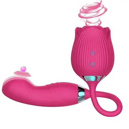 Adult Sex Toys Rose Toy Vibrator with Tongue for Woman 3 in 1 Rose Sex Stimulus Vibrator