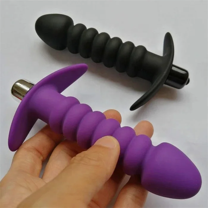 Twisted Silicone Anal Plug Sex Toys Vibrating Butt Dildo for Adult Men Prostate Massage Beads Set