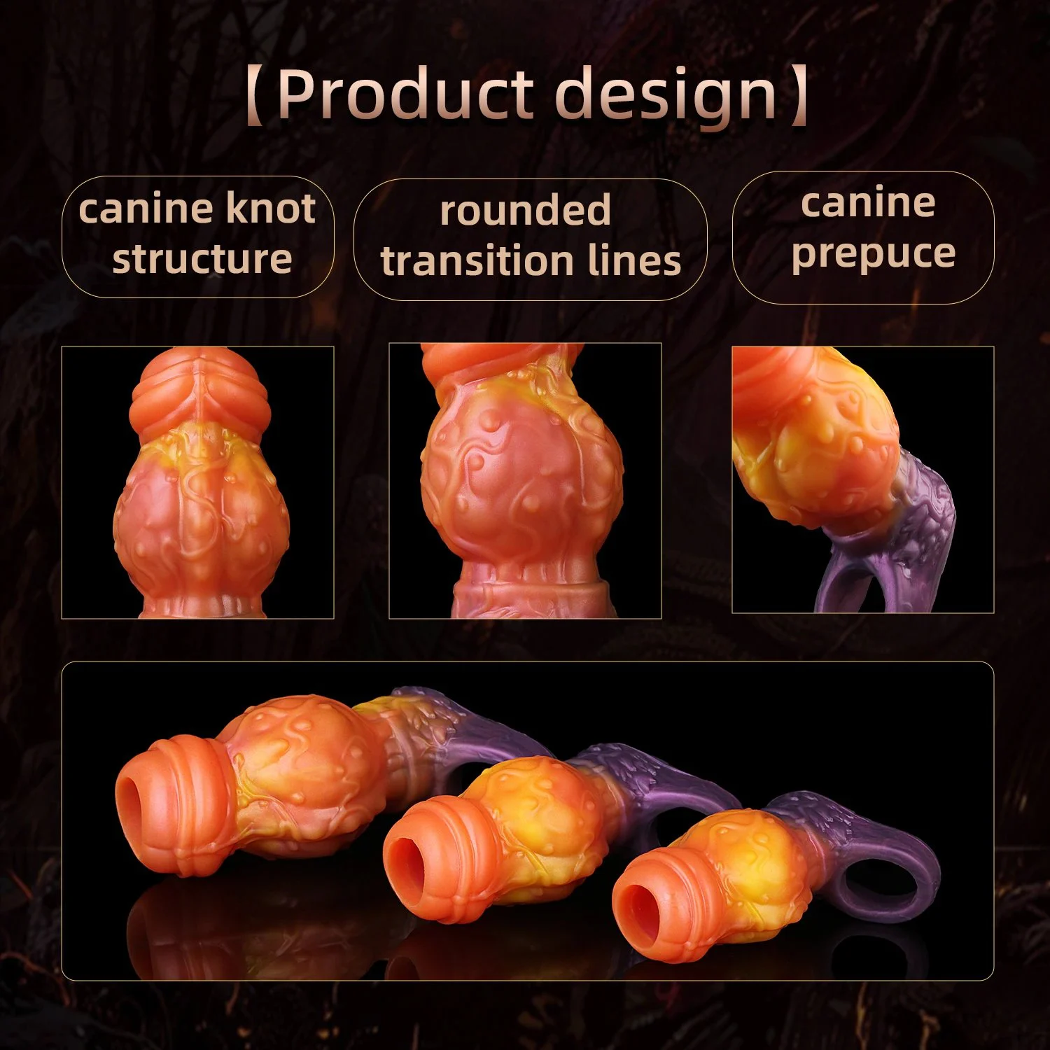 New Penis Ring Cock Enlargement Penis Sleeve Fantasy Dog Knot Silicone Cock Sleeve Dick Enlarger Adult Sex Toys for Men