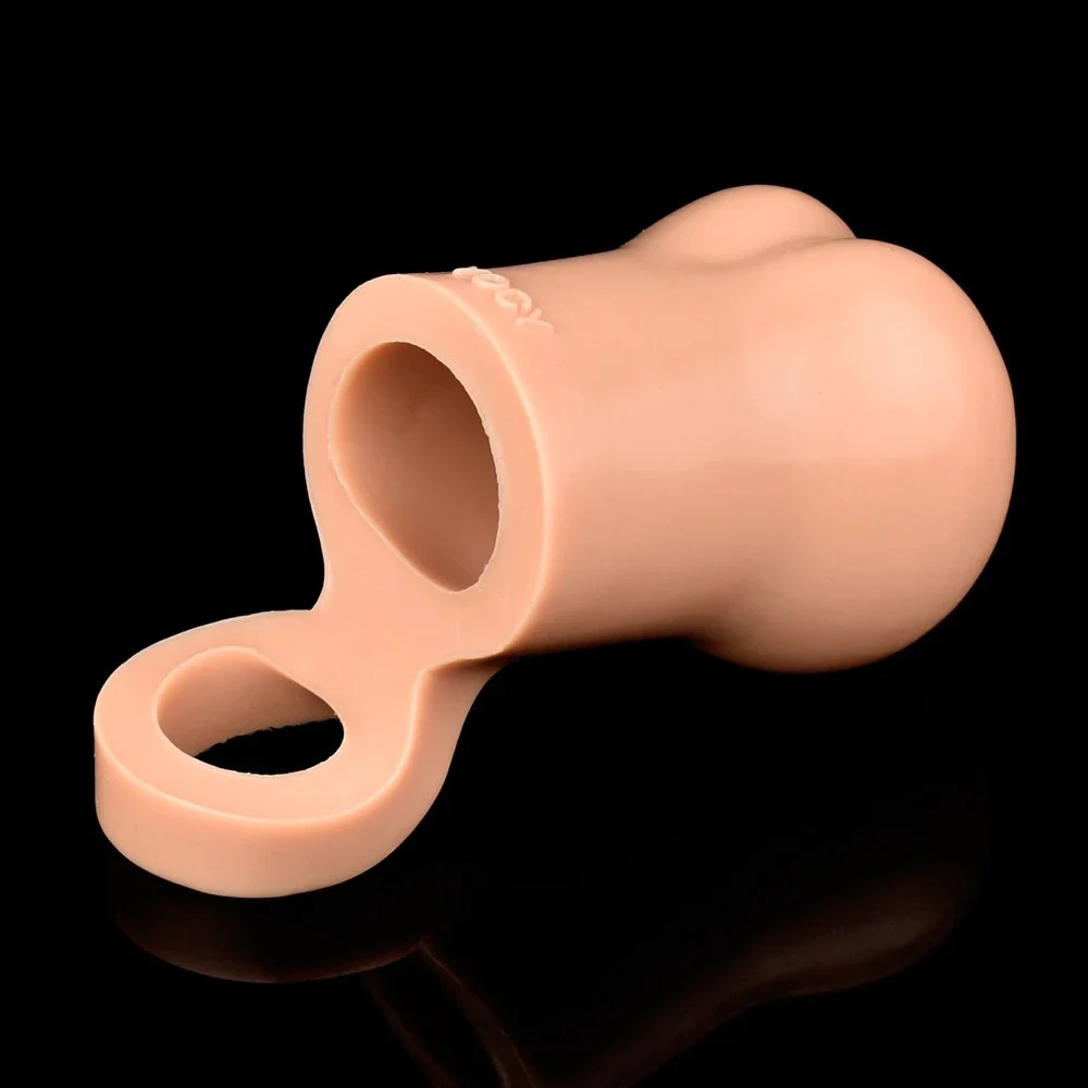 Silicone Sleeve Luminous Penis Enlargement Penis Ring Penis Extension Sleeve Stretchable Sheath Multi Size Men Sex Toy