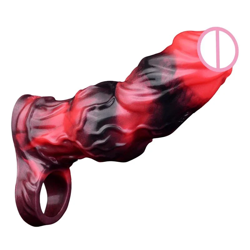 Male Penis Enlargement Condom with Vibration Function, Multiple Frequency Vibration to Bring a Variety of Stimulation