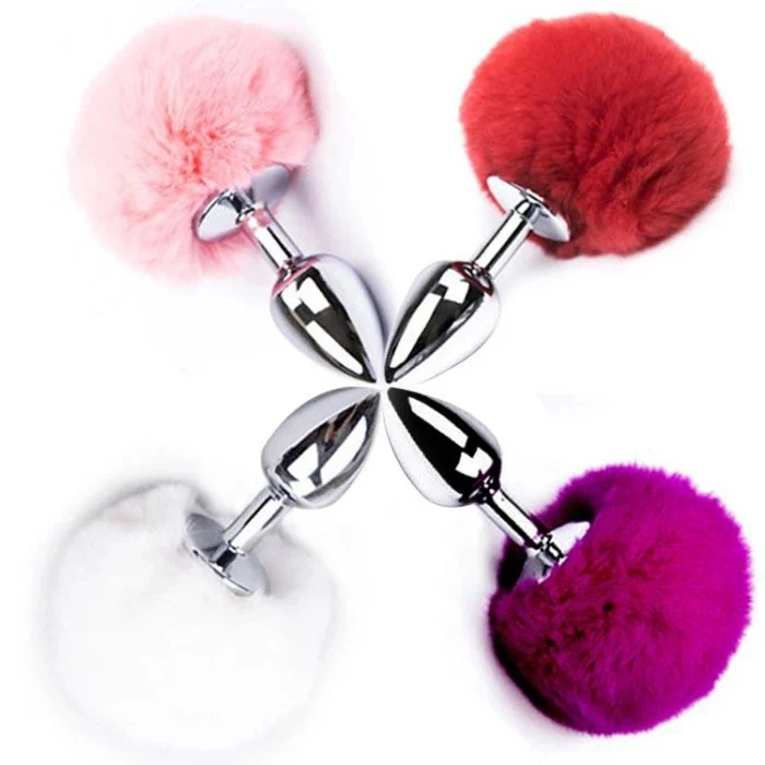 Various Colors Metal Butt Plug Sex Toys Anal Plug With Bunny Tail