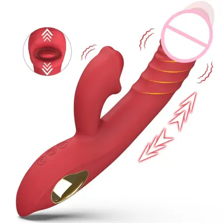 Red Lip-Shaped Tongue-Style Masturbator Vagina Stimulator Vibration Women Sex Toys Rabbit Vibrators