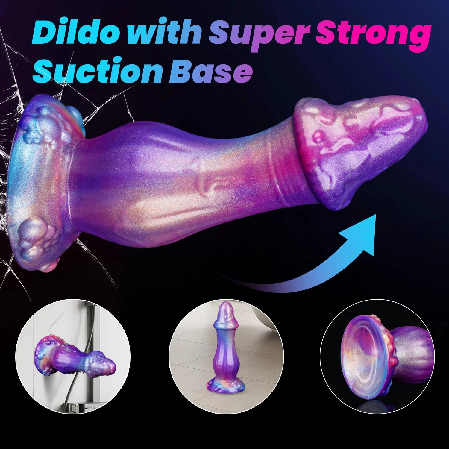 Thick Soft Liquid Silicone Waterproof Eco-Friendly Anal Plug Suction Fantasy Monster Alien Mushroom Dildo Realistic Sex Toys