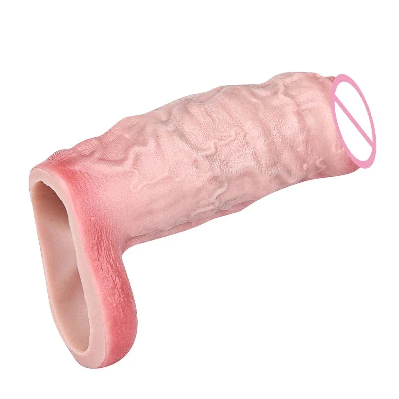 Silicone Realistic Penis Sleeve with a Realistic Feel Open-ended Penis Extender Suitable for Men Available in 2 Sizes