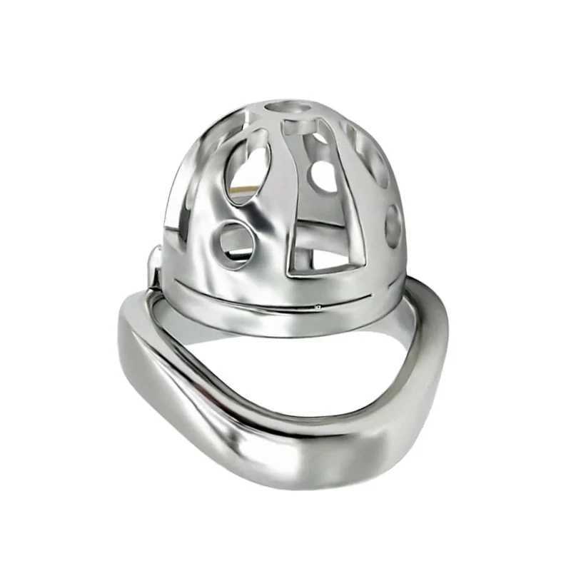 Stainless Steel Hand Polish Cock Cage Penis Ring Lock Belt Sex Toys for Men
