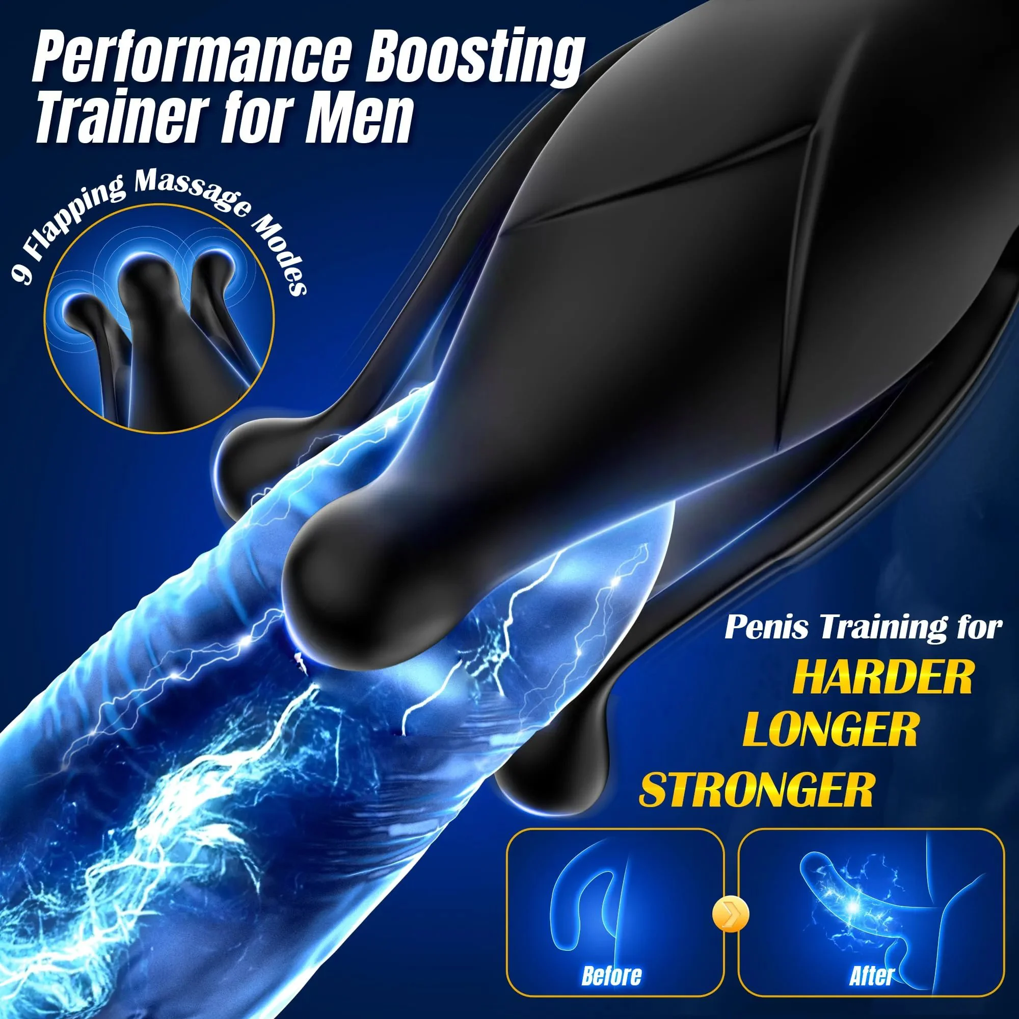 Prostate Massager Anal Plug for Men-Waterproof Remote Control Vibrator 9 Tension Modes APP Flapping Thrusting