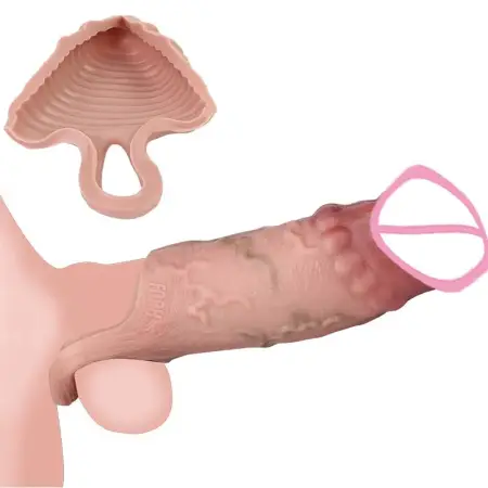 Reusable Hollow Dildo Condom Sex Toys for Men Dick Extend Sleeve for Men Delay Ejaculation Realistic Penis Sleeve Sex Toys