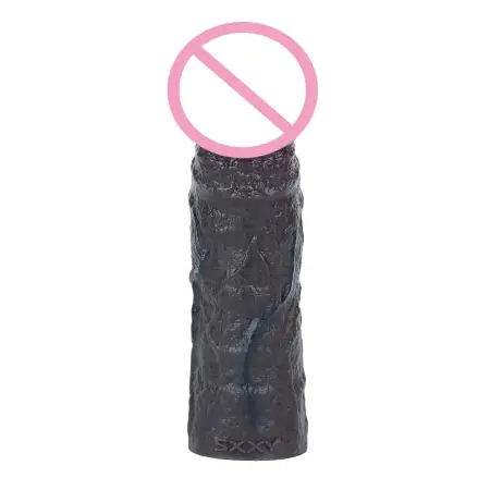 Obsidian-Colored Silicone Penis Sleeve Effectively Prolongs Stimulation and Doubles Pleasure Male Penis Enhancement Sleeve