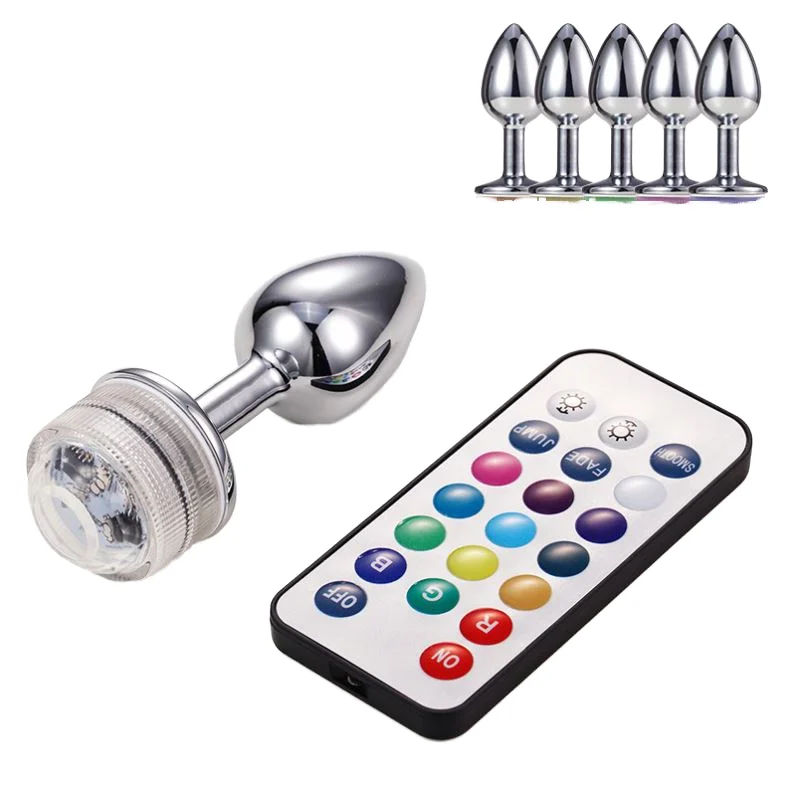 Wireless Remote Control G-Spot Anal Butt Plug Vibrator Stainless Steel Male Prostate Massager Anal Sex Toys