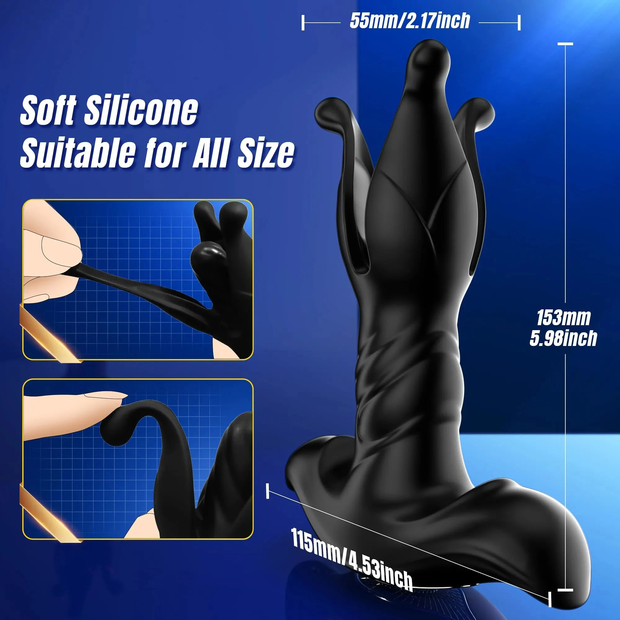 Prostate Massager Anal Plug for Men-Waterproof Remote Control Vibrator 9 Tension Modes APP Flapping Thrusting