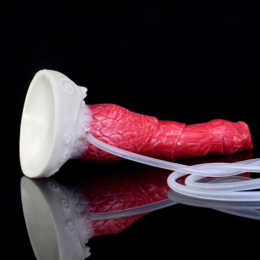 23cm Large Silicone Anal Plug Flame Color Squirting Dildo Simulate Flakes Ejaculating Realistic Sucker Dildo Sex Toys