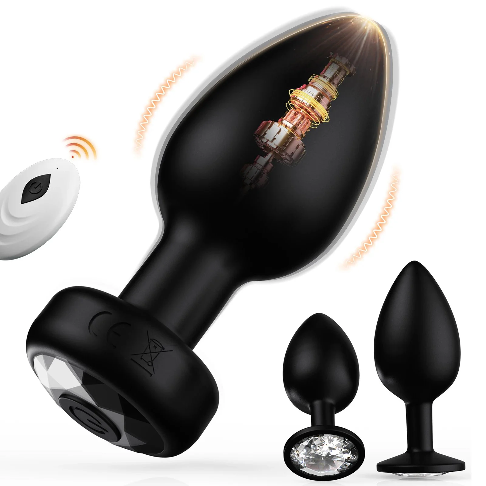 Silicone Flexible Wireless Remote Control Butt Anal Plug Vibrator 10-Frequency Vibration for Men Women Unisex Adult Use