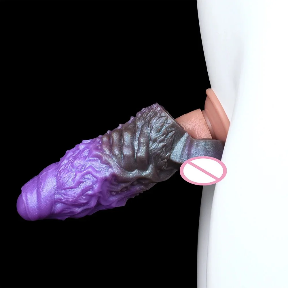 Reusable Soft Silicone Penis Sleeve Extender and Enlarger Enhancing Erection Cock Sleeve for Male Dildo Delay Ejaculation