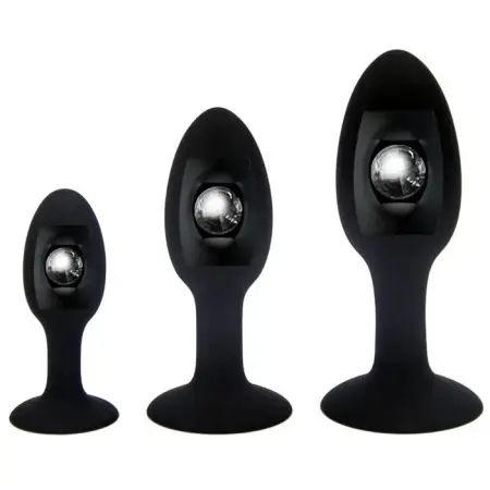 Silicone Jewelry Anal Plug Set 3 Sizes 100% Waterproof Sex Toys for Adults for Men and Women Cosplay