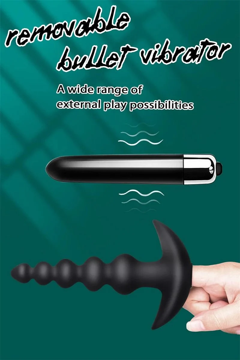 Electric Silicone Anal Beads Butt Plug Vagina Vibrator for Women and Men Gay Sex Toys for Mutual Anal Masturbation