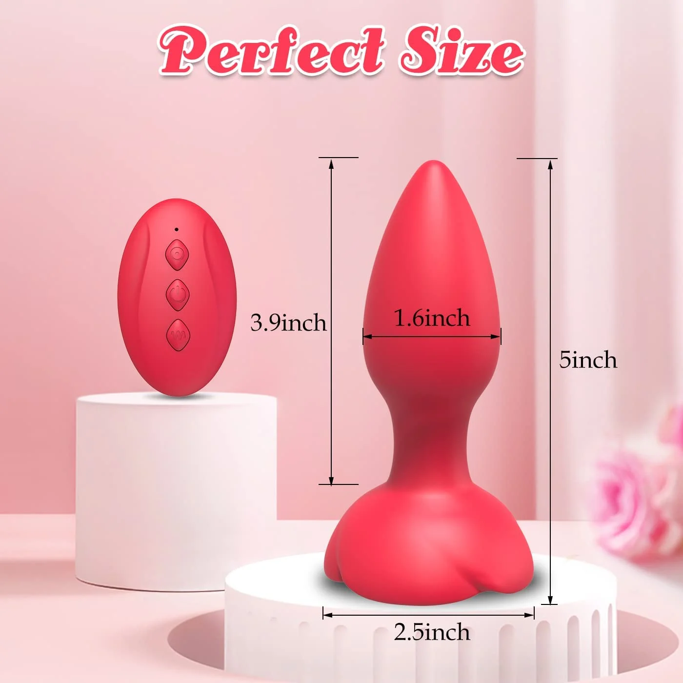 Wireless Remote Control Rose Anal Plug Male and Female Masturbation Vibrating Prostate Sex Toys Massager for Men