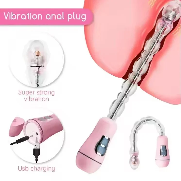 Smart Anal Exercise Beads - USB Rechargeable 12-Vibe Modes & Bendable Silicone for Prostate Stimulation