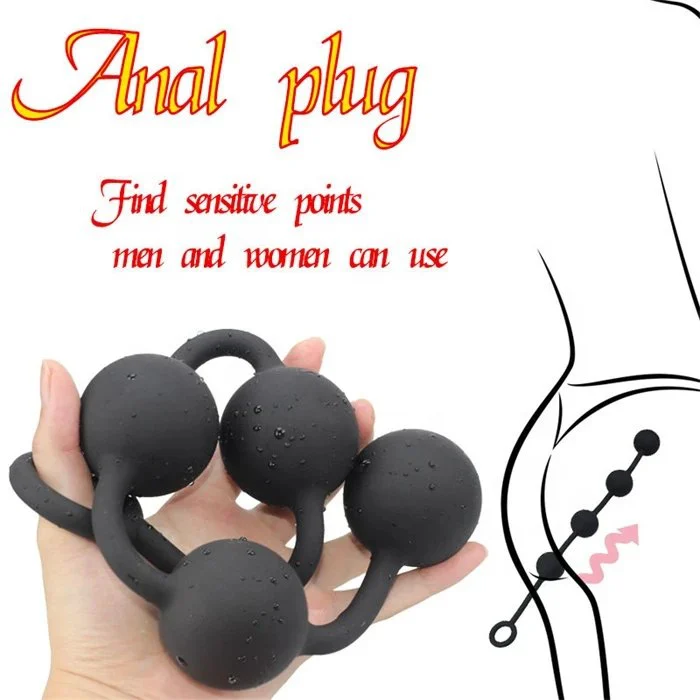 Silicone Anal Beads and Plug for Men Adult Sex Products for Back Pleasure Anal Dilator