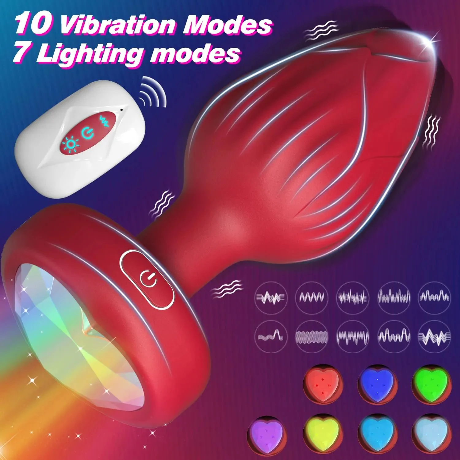 Remote-Controlled Rectal Thermometer for Men-10-Speed Vibrating Anal Massager 100% Waterproof Adult Stimulation Toy