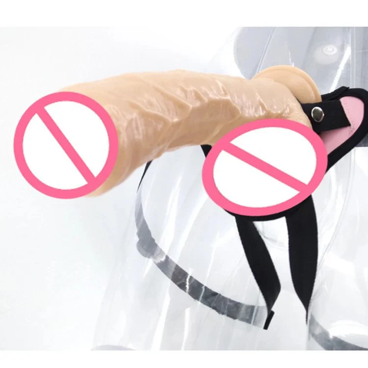 23.5cm 5cm Lifelike Thick Dildo Plastic Penis with Belt for Lesbian Strap on Dildo Prepuce Glans Sex