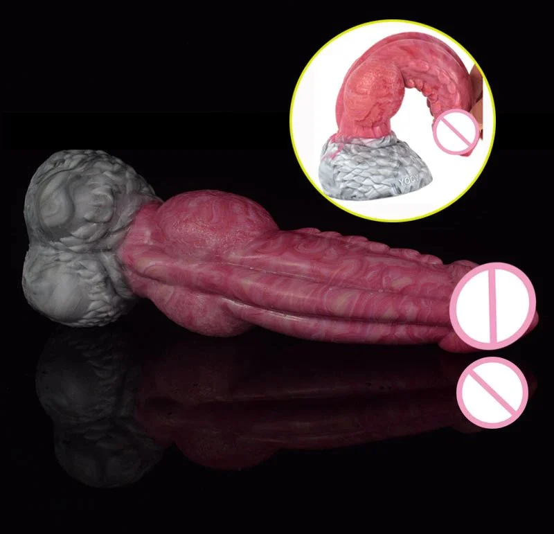 9.45 Inch Big Huge Dildo for Women Monster Wolf Knot Penis With Suction Cup Adult Strapon Vibrating Dildo Sex Toys