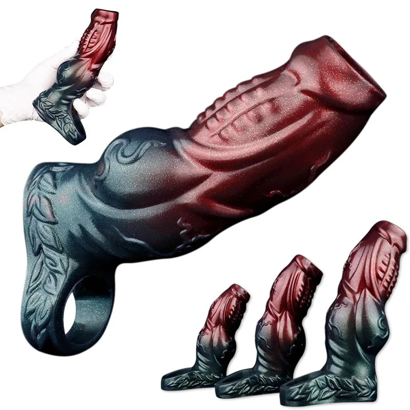 Penis Extender Sleeve Huge Knot G-spot Stimulate Delay Ejaculation Intimate Goods Silicone Sex Toys for Men Couples
