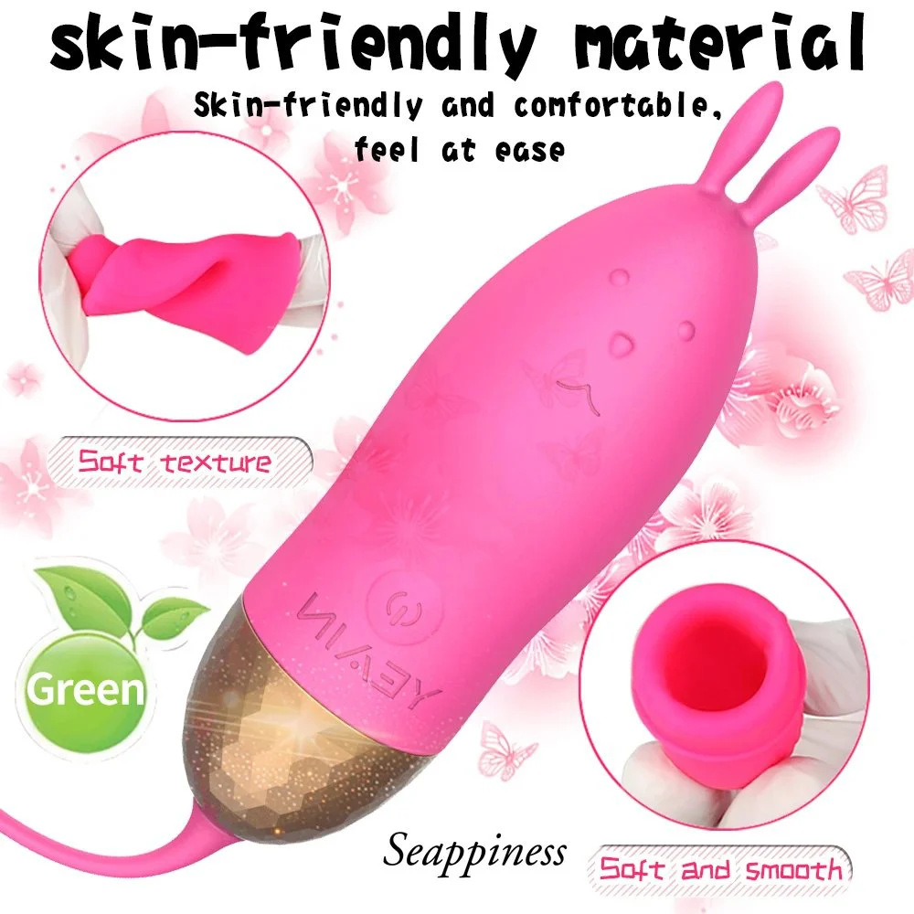 Lovely Animal Design Automatic Vibrating Love for Egg Multi-Frequency Vibration Jumping for Egg Rabbit Ears Stimulation Vibrator