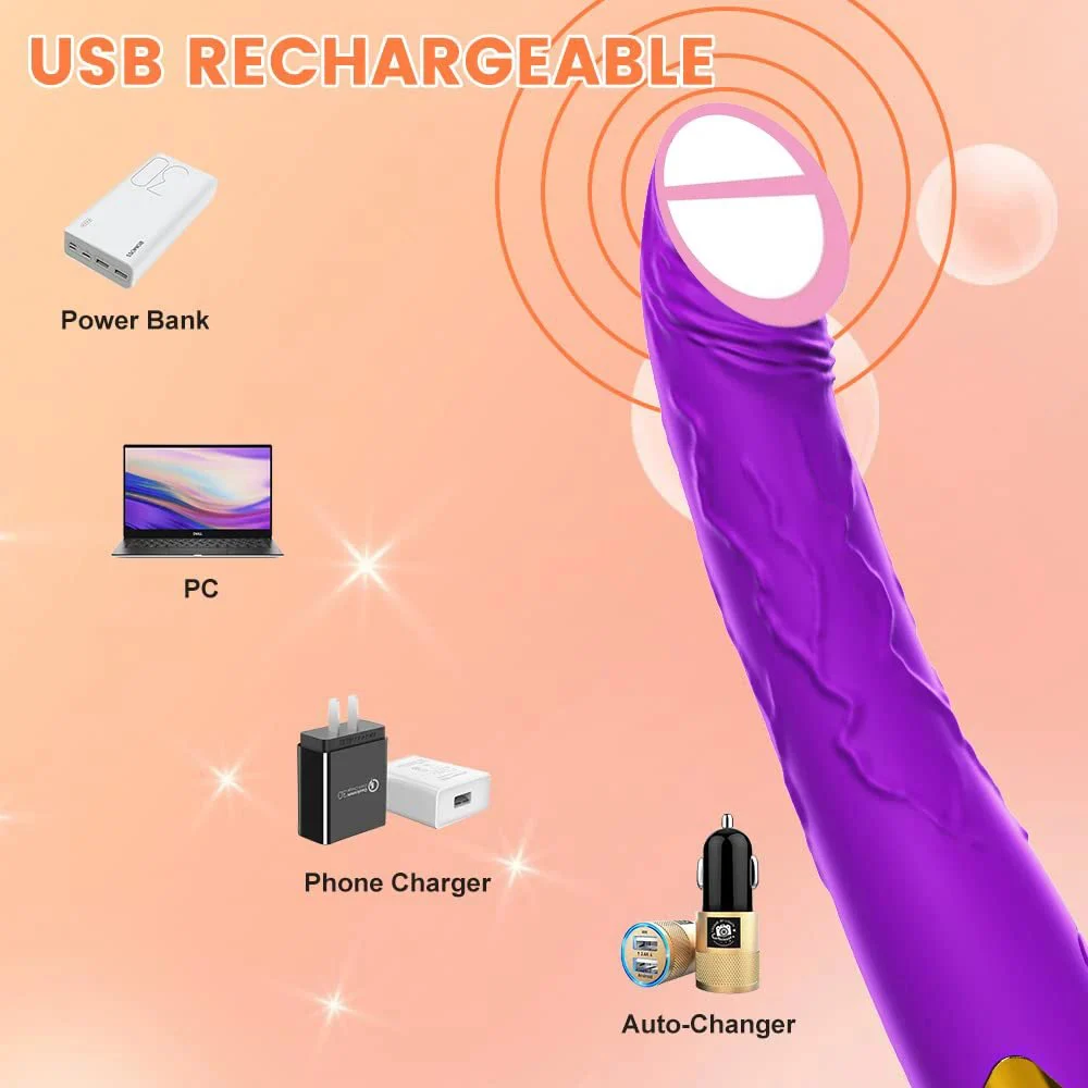 Gelance Realistic Dildo Vibrator for Women G-Spot Clitoral Nipple Stimulator 10 Speeds 10 Modes USB Rechargeable Adult Toy
