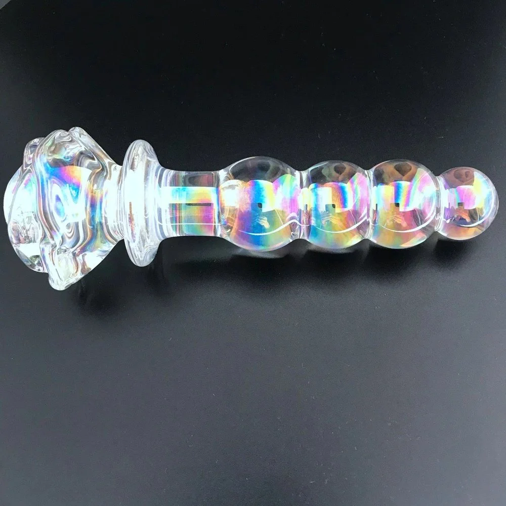 Rose pink Glass Sextoy Rose Anal Plug Toy Set pink Rose Sex Toy Anal Butt Plugs Trainer Kit for Women