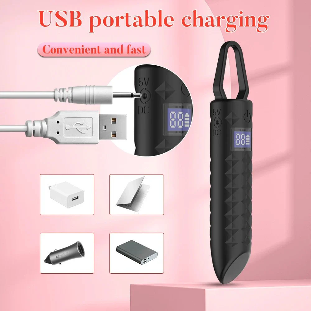 LED Display Bullet Vibrator Sex Toy for Women Female Sex AV Toys 10 Vibration Portable Lipstick Vibrator