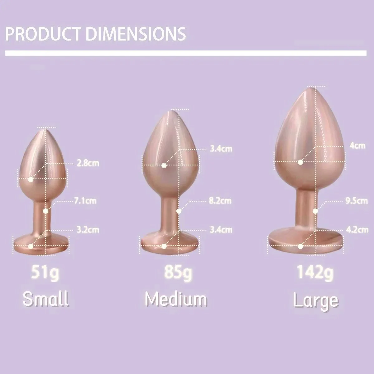 Fashionable Aluminium Alloy Butt Plug Men and Women's Adult Anal Sex Toys with Heart Crystal Various Colors