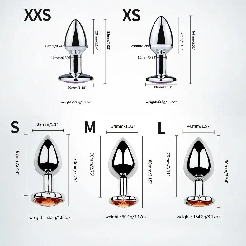 Heart-Shaped Metal Butt Plug Wearable Anal Dilator for Foreplay & Adult Pleasure