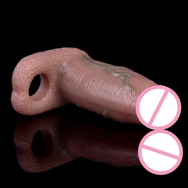 Reusable Condoms for Penis Sleeve Enlargement Soft Silicone Waterproof Custom Penis Sleevepenis Sleeve for Men
