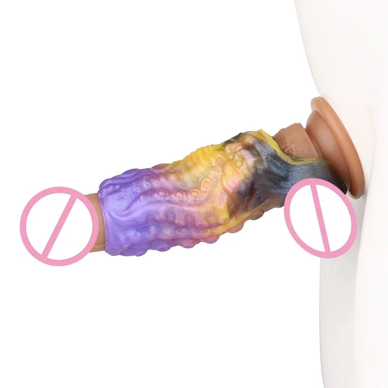 Penis Extender for Men Wear Effective Penis Size Enlargement Adult Safe Liquid Silicone Sex Toys Open Designs