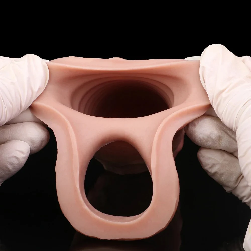 Reusable Hollow Dildo Condom Sex Toys for Men Dick Extend Sleeve for Men Delay Ejaculation Realistic Penis Sleeve Sex Toys