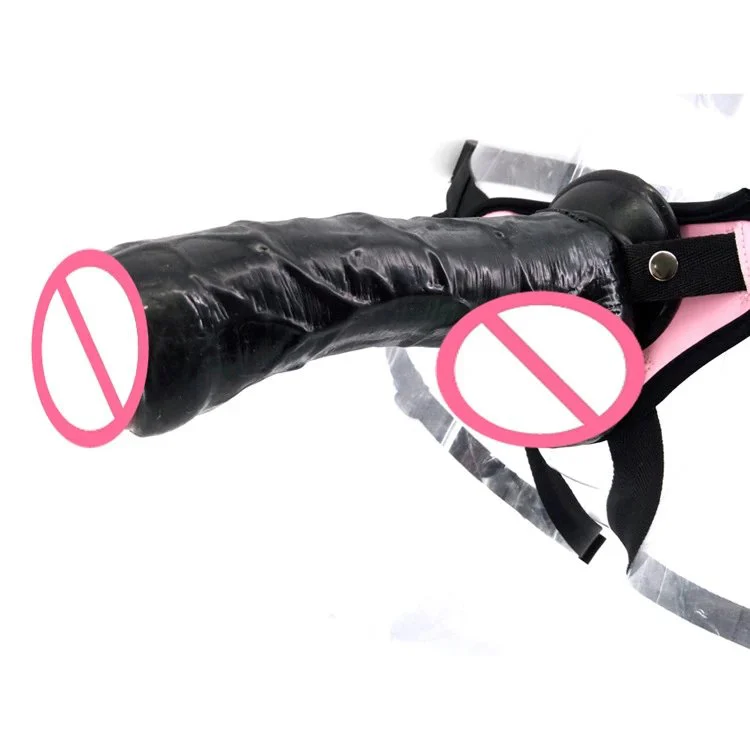 23.5cm 5cm Lifelike Thick Dildo Plastic Penis with Belt for Lesbian Strap on Dildo Prepuce Glans Sex