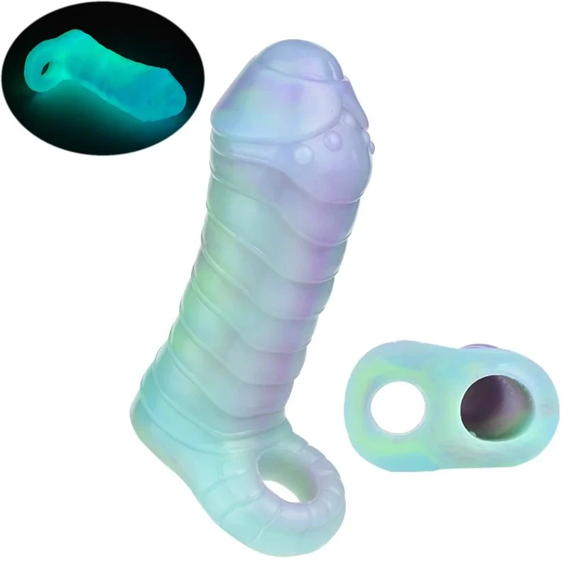 Reused Penis Sleeve Monster Dildo Cover Silicone Penis Sheath for Men Extender With Texture Masturbation Couple