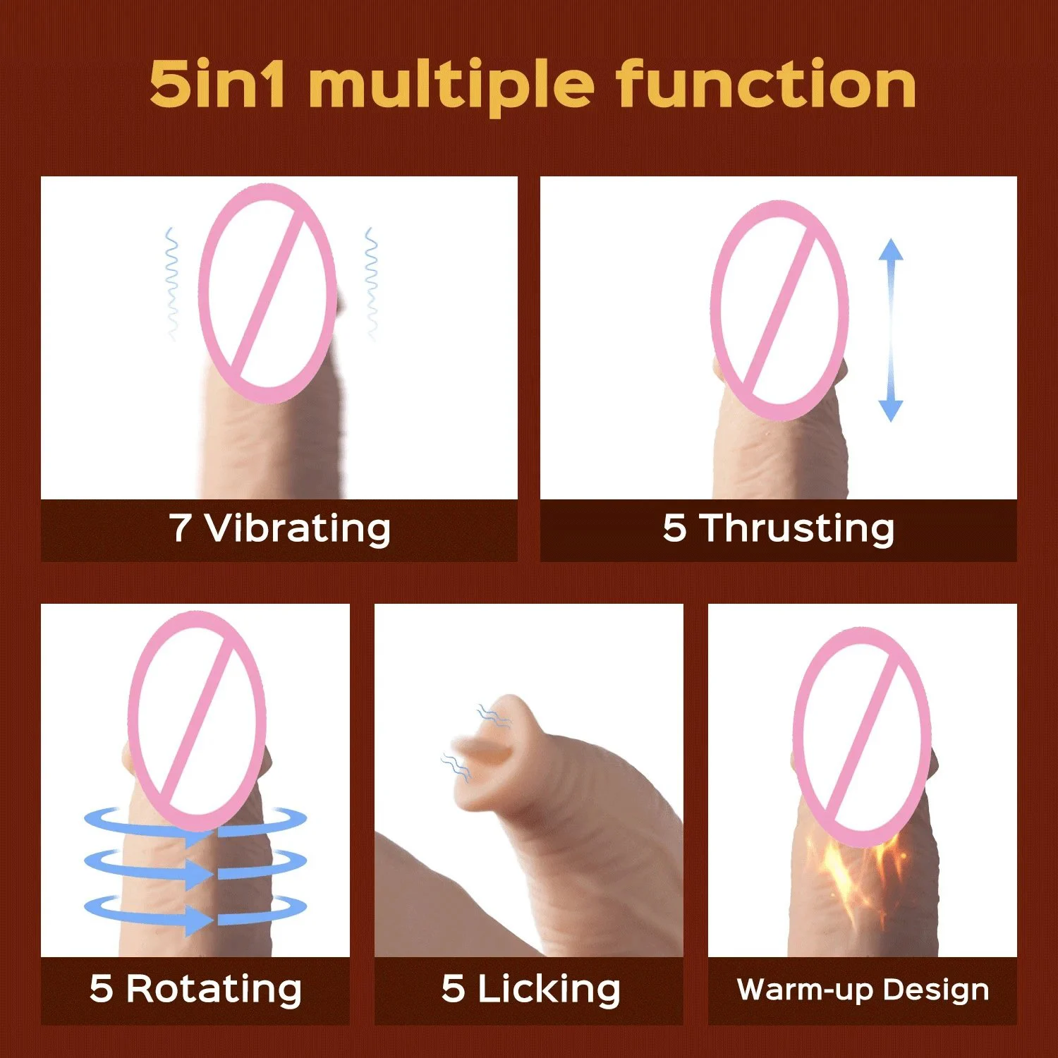 8.66 Inch Heating Function Realistic Telescopic Dildo Vibrator Licker Silicone Thrusting and Vibrating Dildo with Suction Cup