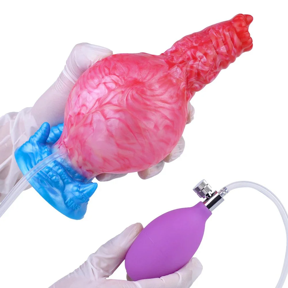 Liquid Silicone Dildo Inflatable Squirting Cock for Adult Masturbation Butt Plug