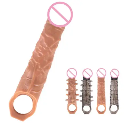 Sex Dragon Sleeve Penis Super Long Thick Big Width Black Penis Silicone Sleeve for Men