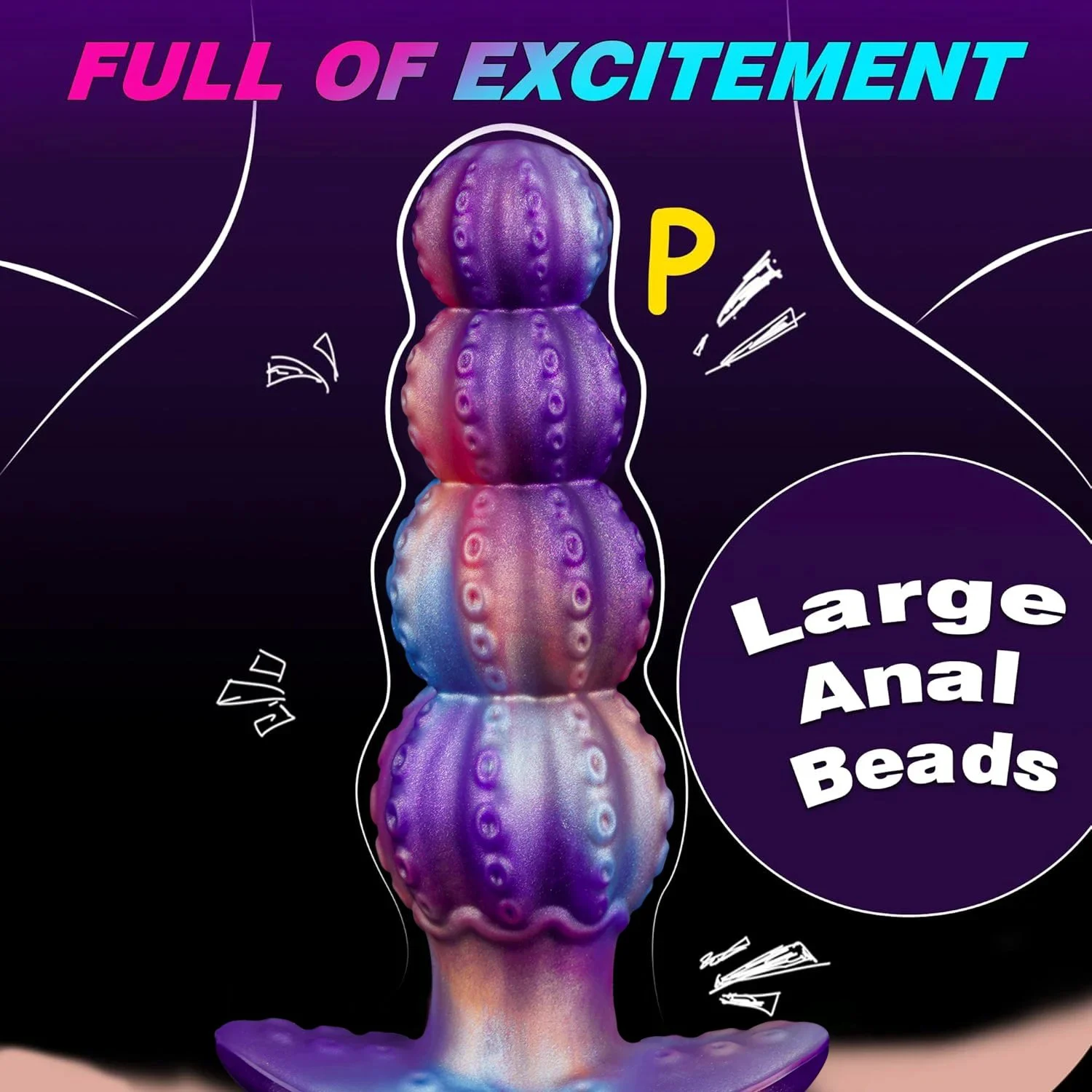 Liquid Silicone Cactus Shape with Octopus Suction Cup Alien Anal Plug Dildo for Adult Anal Sex Masturbation