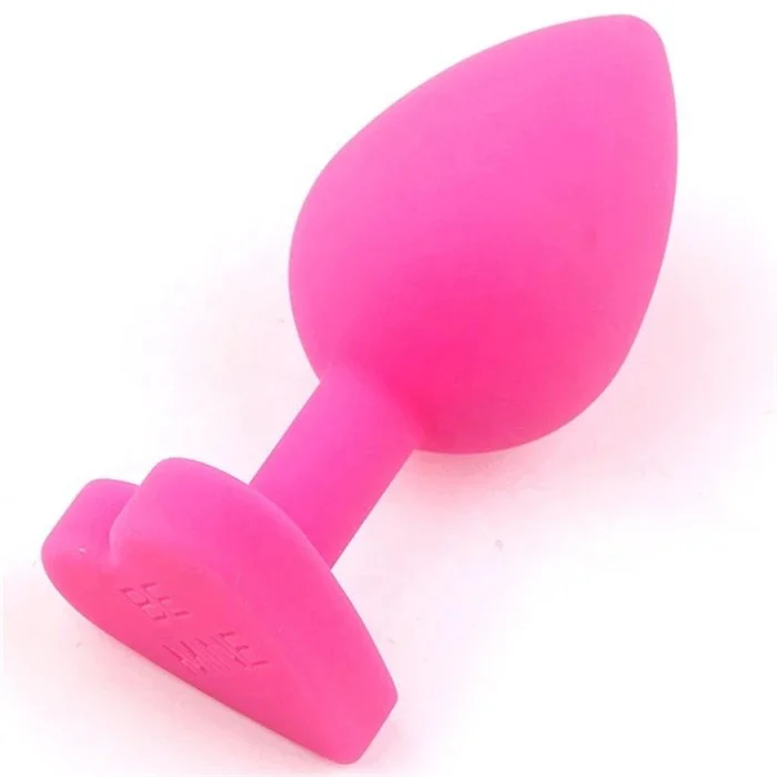 Silicone Heart Shaped Anal Plug for Couple Anal Sex with Vibrator Features