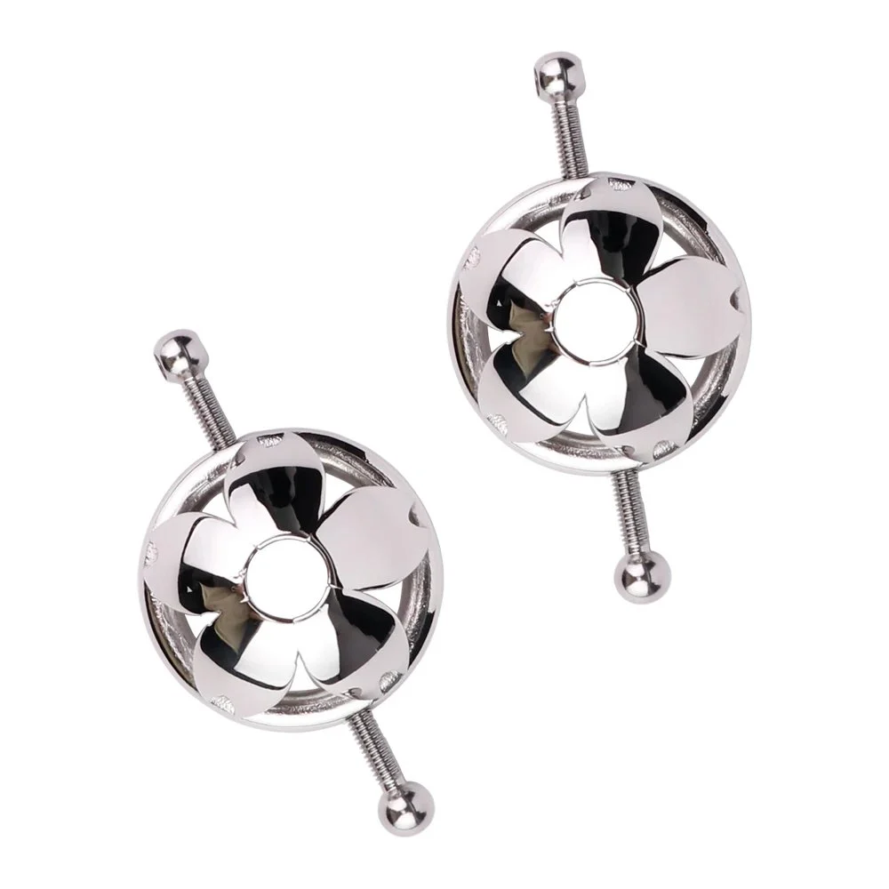 Adjustable Metal Nipple Clamps Heavy Nipple Stimulator Women Beginner Breast Sex Toys with Leather Pearl Chain