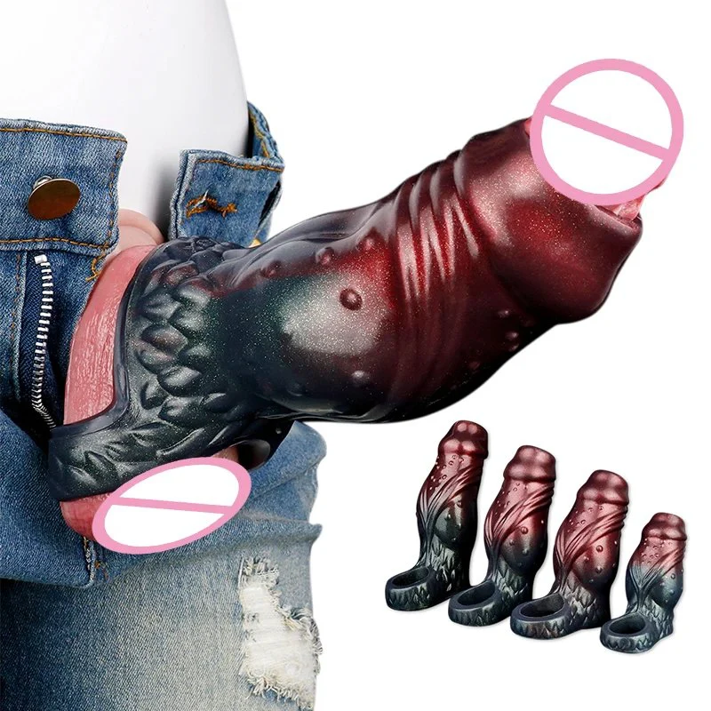S M L XL Penis Sleeve Cock Ring Adult Sex Toys for Men Women Penis Ring Delay Ejaculation G-Spot Stimulation
